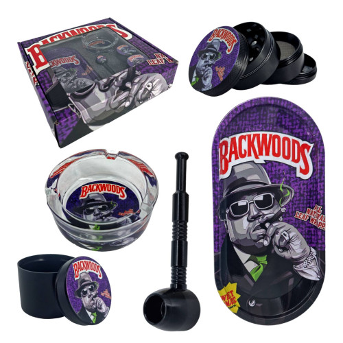 Набір для куріння трави з трубкою з 5 предметів "Backwoods" PURPLE