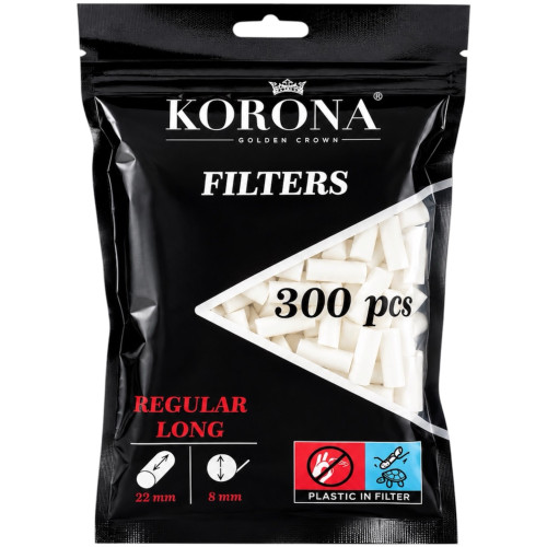 Фільтри для самокруток KORONA REGULAR LONG 8х22 мм (300 шт)