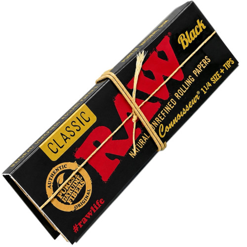 Папір для самокруток Raw Black 1/4 + tips 50+50