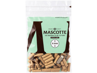 Фільтри для самокруток MASCOTTE BROWN PAPER SLIM LONG 6х19 мм (120 шт)