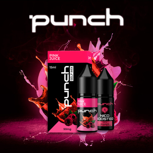 Набір для самозамішування Punch Pink Juice 30 мл 50 мг зі смаком рожевого соку з грейпфрутом, малиною та полуницею