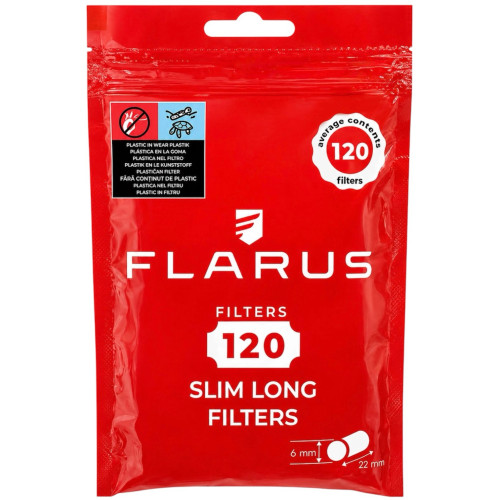 Фільтри для самокуток FLARUS SLIM X-LONG 6х22 мм (120 шт)