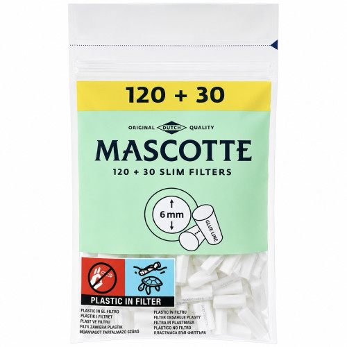 Фільтри для самокруток MASCOTTE SLIM 6х15 мм(150 шт)