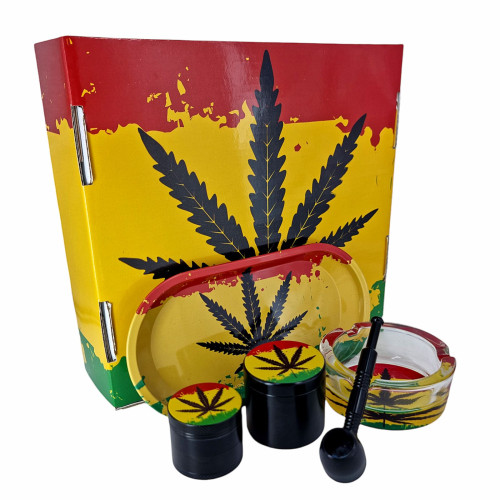 Набір для куріння трави з трубкою з 5 предметів "RASTA"