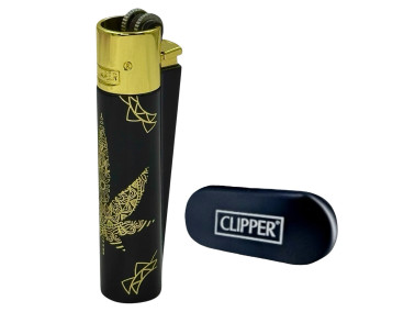 Запальничка Clipper колір Rasta Lux Gold чорно-золотий