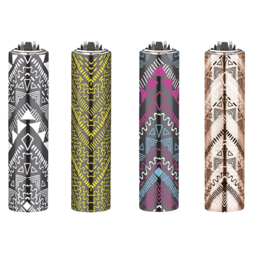 Запальничка Clipper Mini Metal Case у металевому чохлі "Ацтек"
