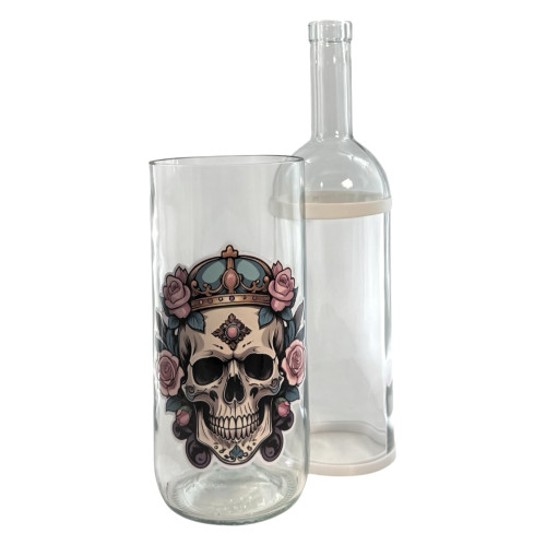 Водний бонг для куріння з скла «Skull Rose»