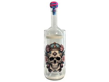 Водний бонг для куріння з скла «Skull Rose»