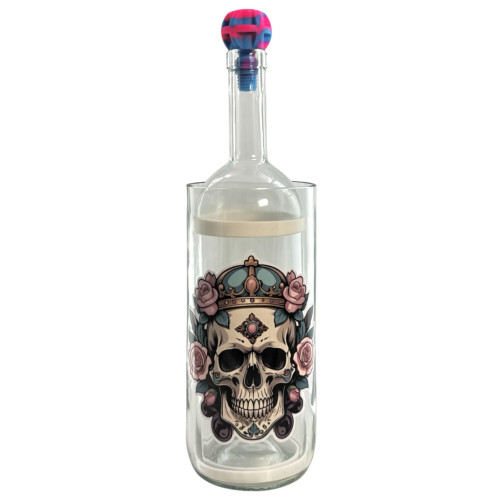 Водний бонг для куріння з скла «Skull Rose»