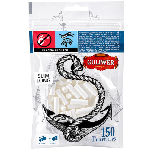 Фільтри для самокруток Guliwer Slim Long 6х20 мм 150шт