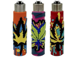 Запальничка Clipper в силіконовому чохлі Rasta Leaf Silicone