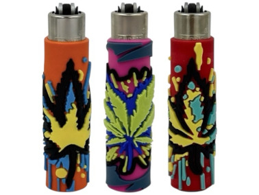 Запальничка Clipper в силіконовому чохлі Rasta Leaf Silicone