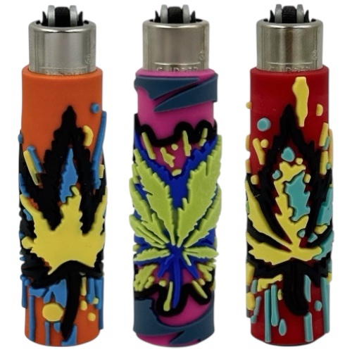 Запальничка Clipper в силіконовому чохлі Rasta Leaf Silicone