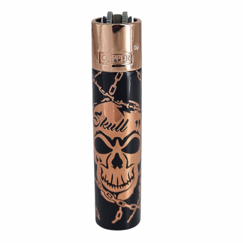 Запальничка Clipper метал Skull Bronze