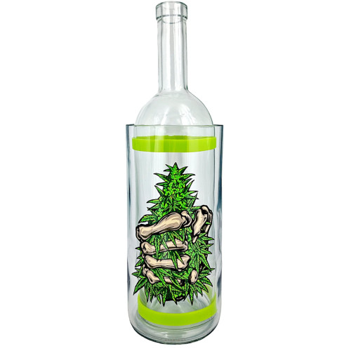 Воднік для куріня з скла «Weed Skeleton Hend Green»