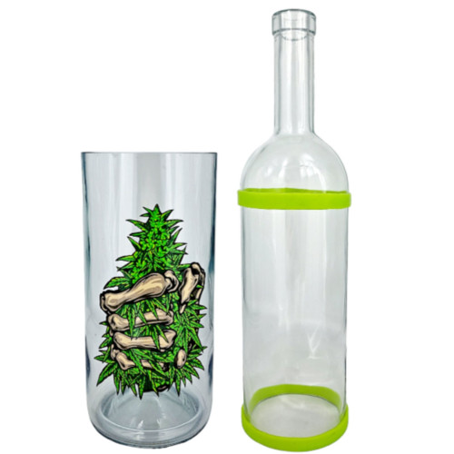 Воднік для куріня з скла «Weed Skeleton Hend Green»
