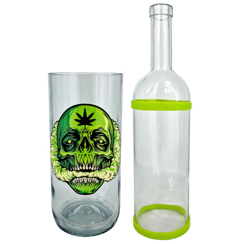 Водний бонг для куріння «Weed Skull Green»