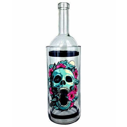 Водний бонг для куріння з скла «Weed Skull Rose»