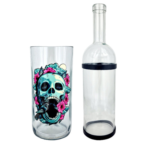Водний бонг для куріння з скла «Weed Skull Rose»