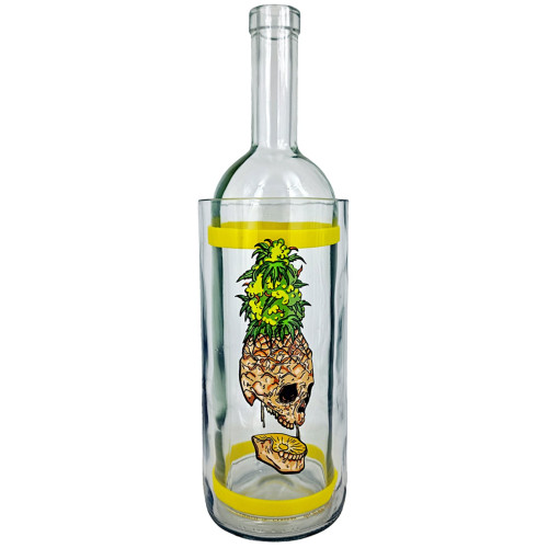 Водний бонг з скла «Weed Skull Yellow»
