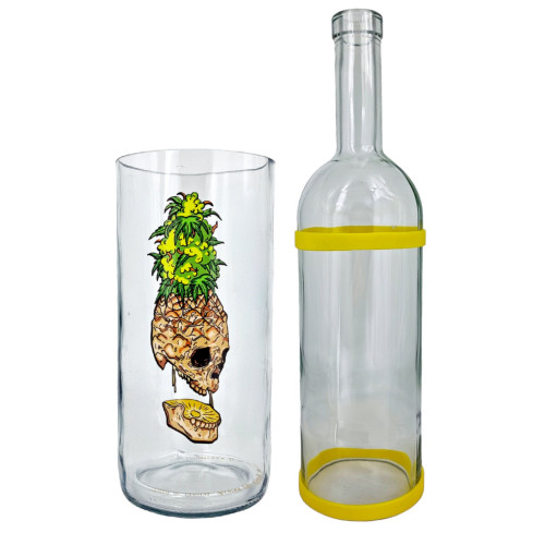 Водний бонг з скла «Weed Skull Yellow»