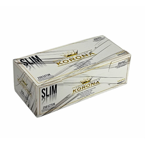 Гільзи для цигарок Korona Slim white 250 (білі)