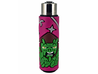 Запальничка Clipper "Coolest covers" в рожевому силіконовому чохлі