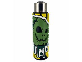 Зажигалка Clipper "Coolest covers" в зеленом силиконовом чехле