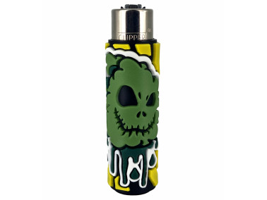 Запальничка Clipper "Coolest covers" в зеленому силіконовому чохлі