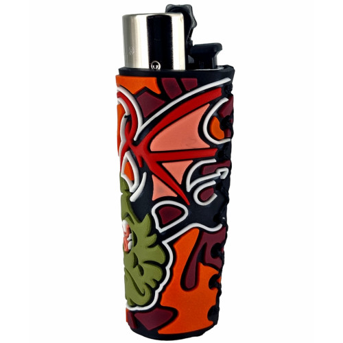 Запальничка Clipper "Coolest covers" в червоному силіконовому чохлі