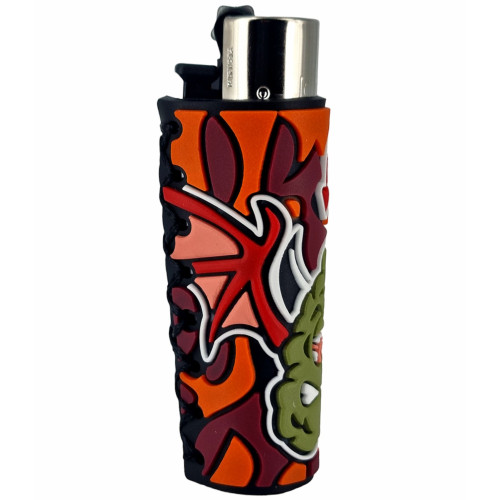 Запальничка Clipper "Coolest covers" в червоному силіконовому чохлі
