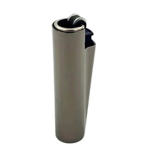 Запальничка Clipper Mini Metal Case у металевому чохлі Grey