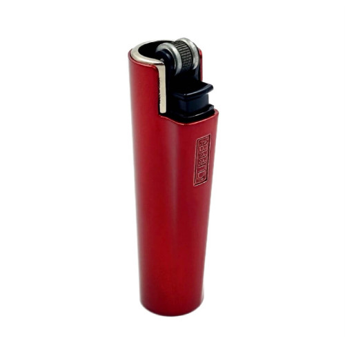 Запальничка Clipper Mini Metal Case Red у металевому чохлі