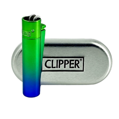 Запальничка Clipper колір зелено-синій градієнт