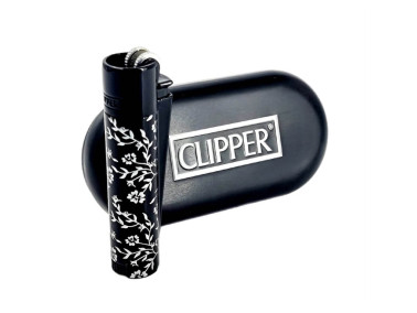 Запальничка Clipper метал Mini Flower Black