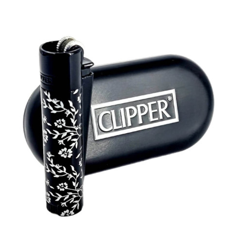 Запальничка Clipper метал Mini Flower Black