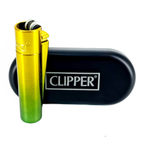 Запальничка Clipper колір жовто-зелений градієнт