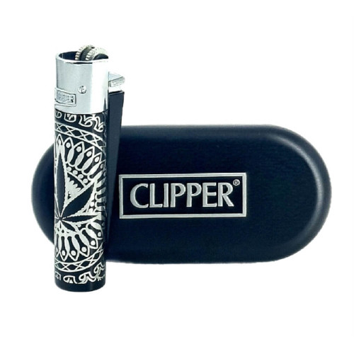 Запальничка Clipper колір Rasta чорно-срібний