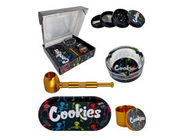 Набір для куріння трави з трубкою з 5 предметів "Cookies-Gold"