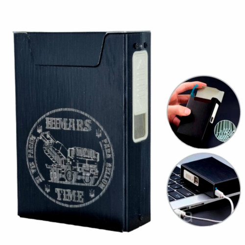 Портсигар с USB запальничкой металевий (HIMARS)