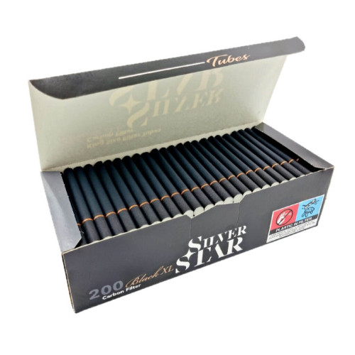 Гільзи для цигарок Silver Star Carbon Black Tube X-Long 24 мм